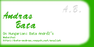 andras bata business card